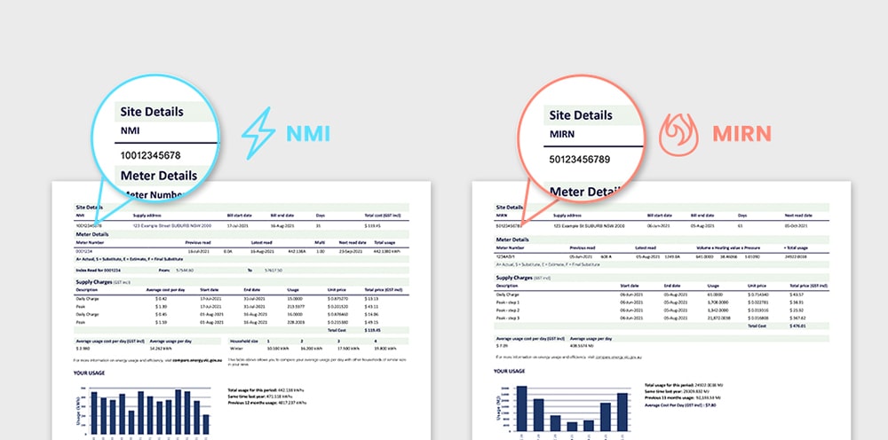 How to find my NMI or MIRN number